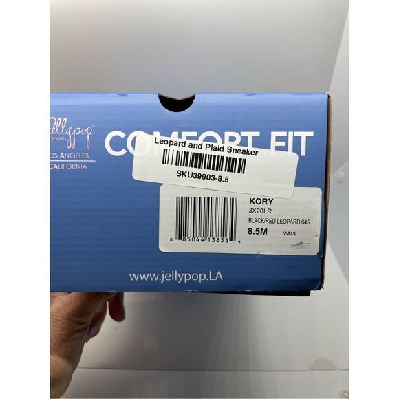 Jellypop Black & Red Plaid Leopard Kory Sneaker - Women Size 8.5 - Picture 12 of 15